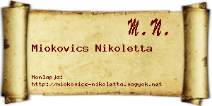 Miokovics Nikoletta névjegykártya